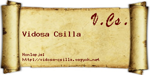 Vidosa Csilla névjegykártya